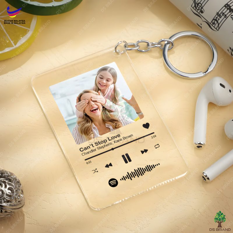 Custom Spotify Keychain with Picture,Custom Scannable Spotify Music Song Code Keychain - DS BRAND