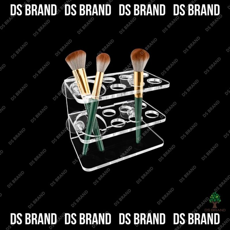 Acrylic 2 Layer Wall Mounted Toothbrush Holder Toothpaste Dispenser with x4 Stainless Steel Suction Cups - Image 5