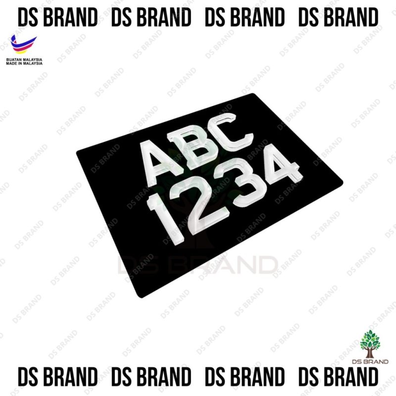 MOTOR 3D CRYSTAL WHITE NUMBER PLATE / Number 3D Plate Motor / Lebih Quality / Lebih Tebal / Lebih Murah / Direct Kilang - Image 2