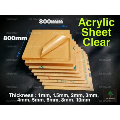 Acrylic Square Sheet Clear. Size 800mm x 800mm