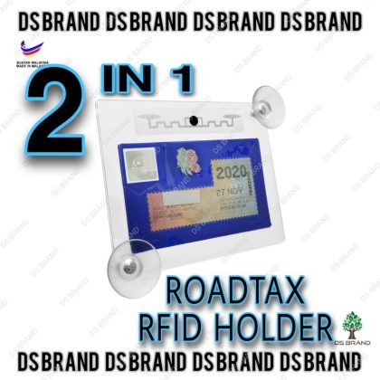 2 in 1 Car Roadtax / Puspakom + RFID Holder 2 Suction cups / 路税和RFID架 / Pemegang Road Tax + RFID Kereta / ROADTAX HOLDER