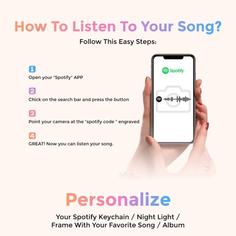 Custom Spotify Keychain with Picture,Custom Scannable Spotify Music Song Code Keychain - DS BRAND - Image 9