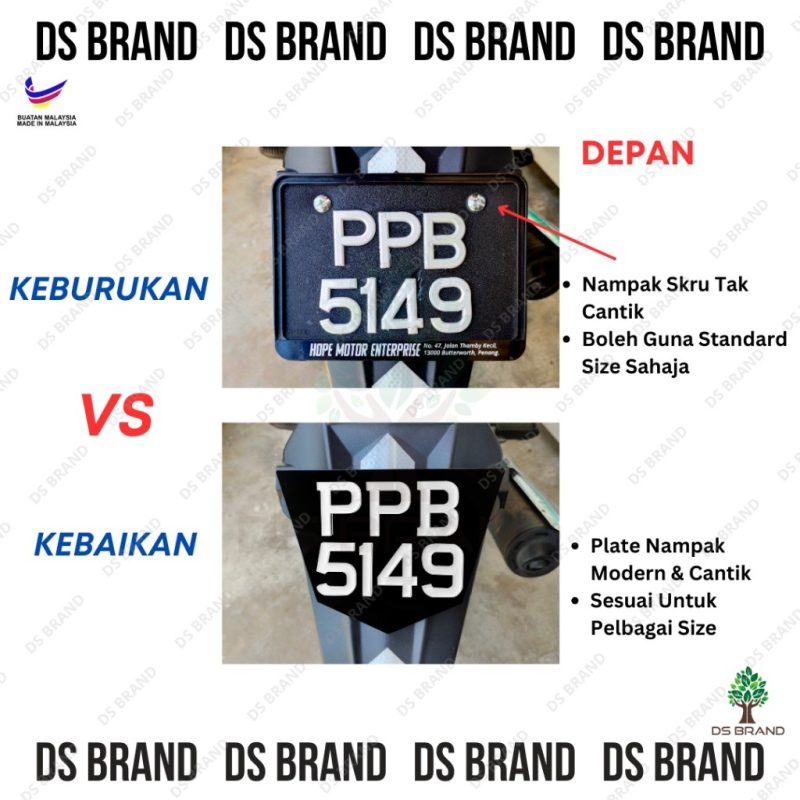 Bracket Tapak Papan No Plate Motor / Lebih Tahan Lasak & Baik Dari Logam / 100% Material PP / Buatan Malaysia - Image 3
