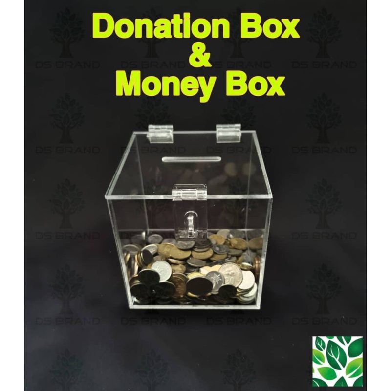 🔥Ready Stock🔥 Acrylic Donation Box / Money Box / Tabung Derma / Tabung Duit (120mm) - Image 2
