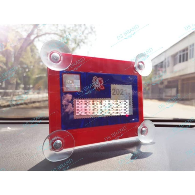 🔥COLOR Road Tax Holder🔥 Ready Stock( 路税贴纸架 ) Car Roadtax Holder 4 Suction Cup / Acrylic Car Road Tax Holder/Puspakom - Image 20