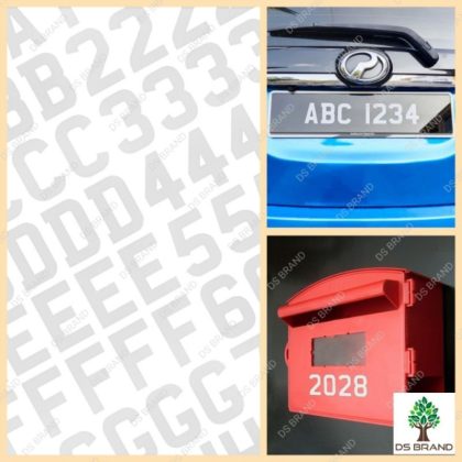 Car Number Plate Sticker / Lorry Sticker / Van Sticker / Bus Number Plate Sticker / DS BRAND