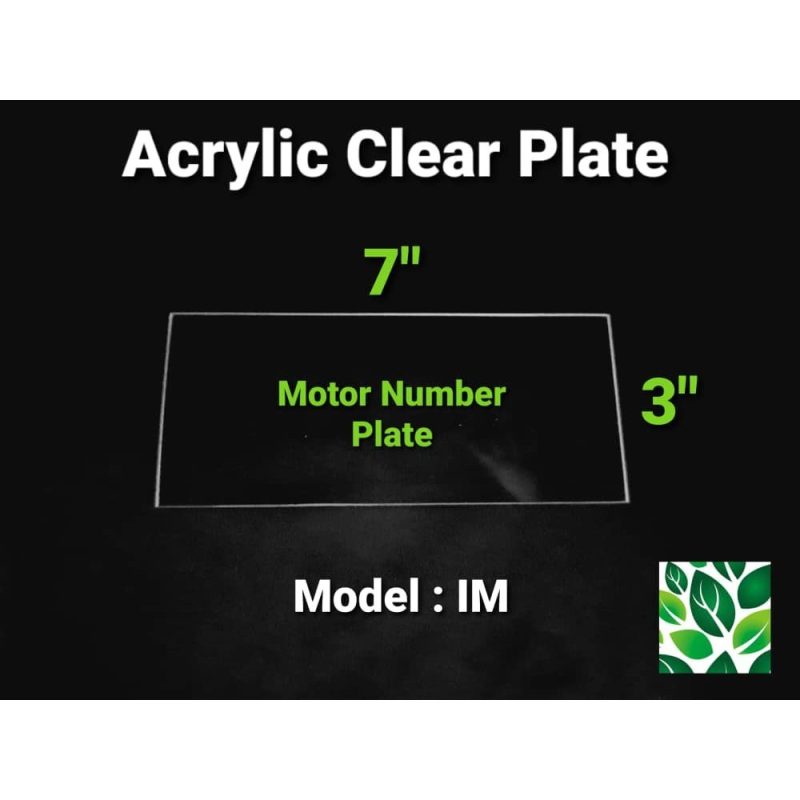 Acrylic Motor Number Plate. Clear. Ready Stock - Image 2