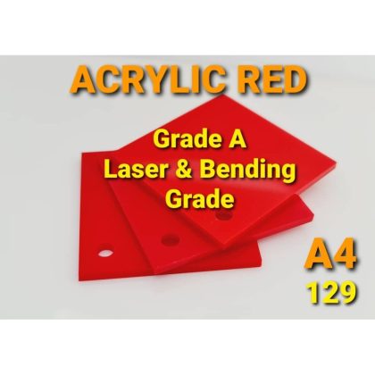 Acrylic Sheet Colour Red A4 2mm