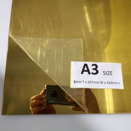 Acrylic Sheet Mirror Gold A3 2mm
