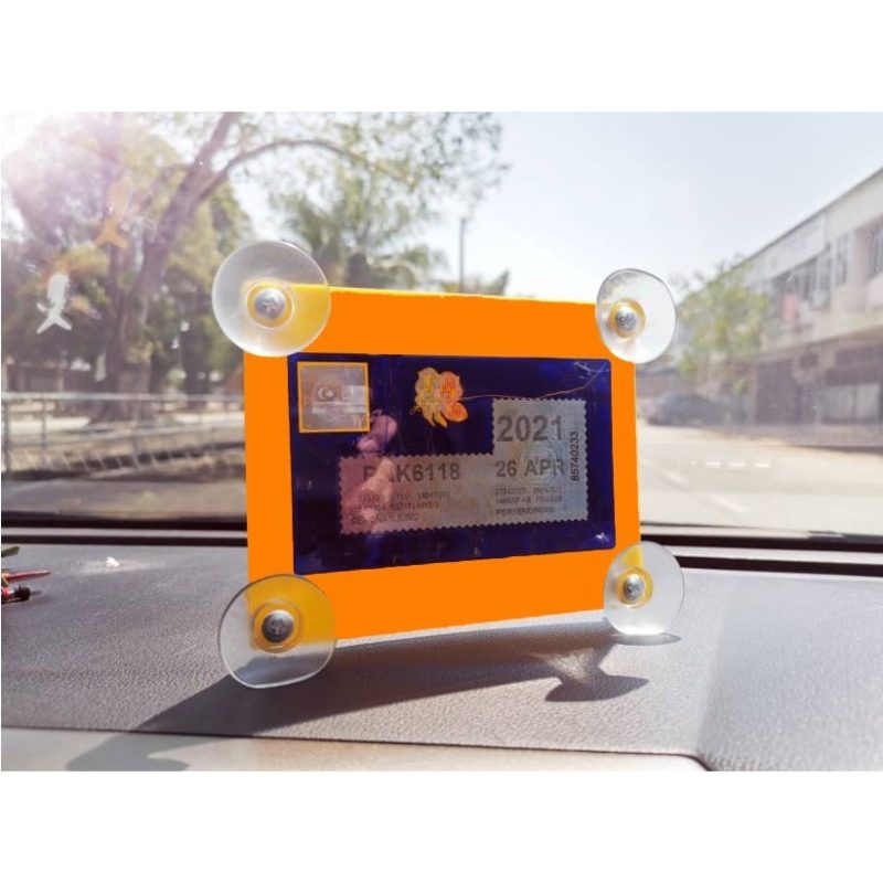 🔥COLOR Road Tax Holder🔥 Ready Stock( 路税贴纸架 ) Car Roadtax Holder 4 Suction Cup / Acrylic Car Road Tax Holder/Puspakom - Image 16