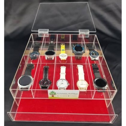 ACRYLIC WATCH ORGANIZER, WITH DRAWER