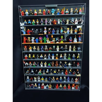 🔥 READY STOCK 🔥HOLD UP TO 140Pcs (10 ROW), LEGO MINIFIGURE DISPLAY CASE