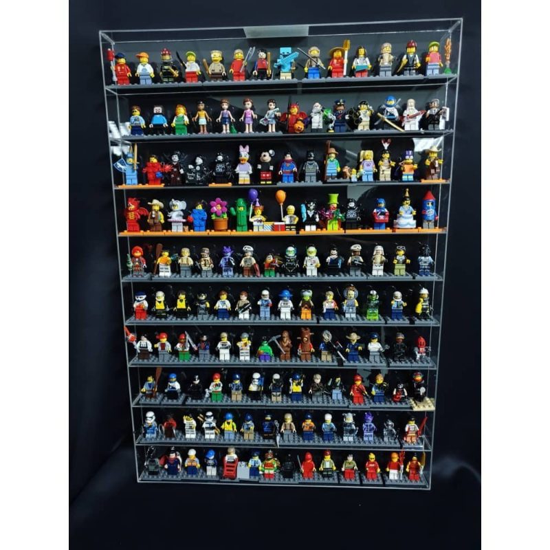 🔥 READY STOCK 🔥HOLD UP TO 140Pcs (10 ROW), LEGO MINIFIGURE DISPLAY CASE