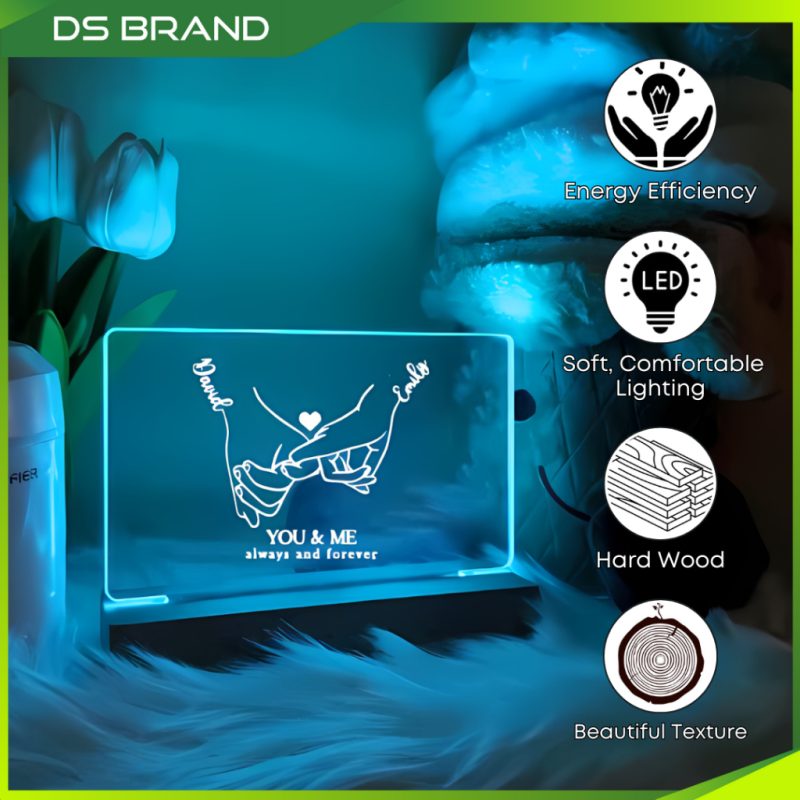 LED LIGHT WOODEN BASE  /  7 COLOUR USB 5W CONTROLLER DS BRAND - Image 3