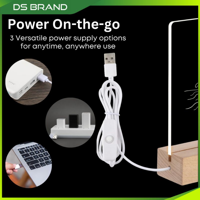 LED LIGHT WOODEN BASE  /  7 COLOUR USB 5W CONTROLLER DS BRAND - Image 5