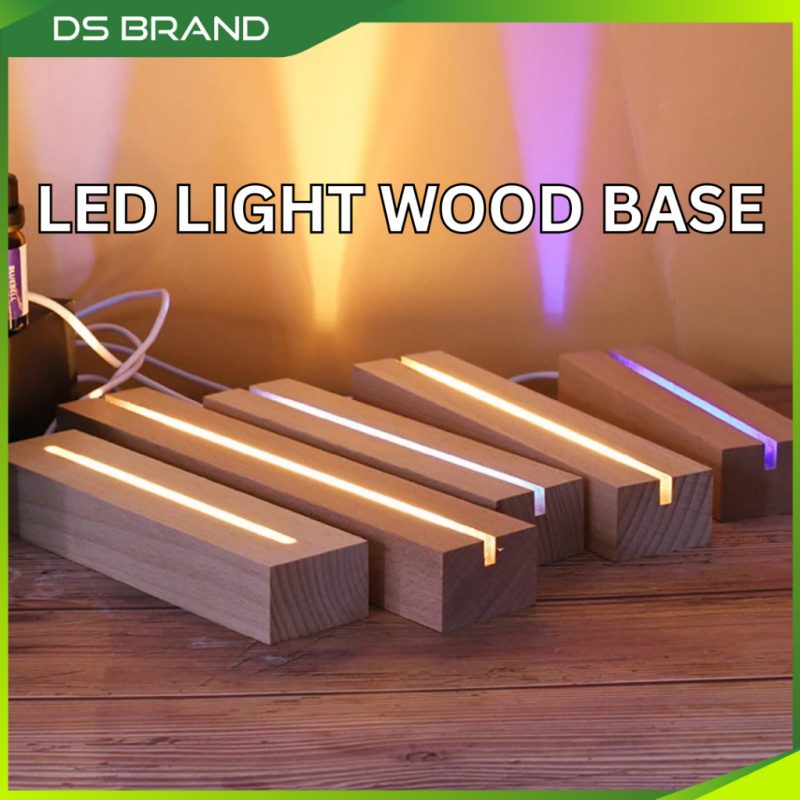 LED LIGHT WOODEN BASE  /  7 COLOUR USB 5W CONTROLLER DS BRAND