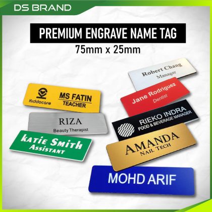 Engraving Lencana Nama Pin /Lencana Nama Sekolah & Guru /Lencana Nama Magnet /Lencana Nama Jata Negara Penjawat Awam - M