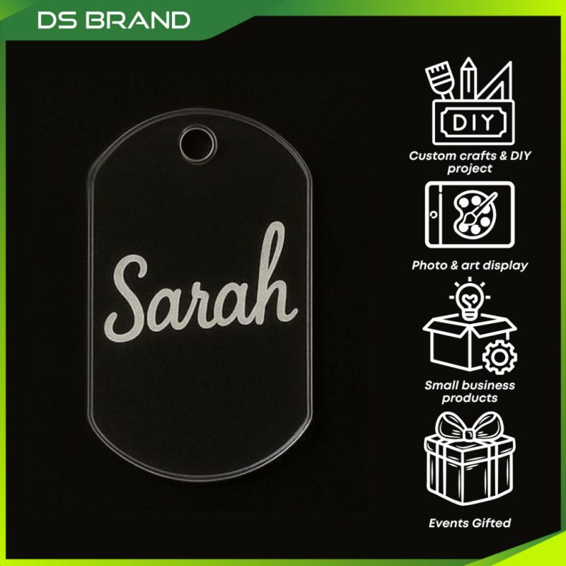 Keychain Military Tag Acrylic Kosong DIY TERMURAH Jual 1kg & 4kg / BORONG / Blank Military Tag Keychain Mix Size / DIY M - Image 4