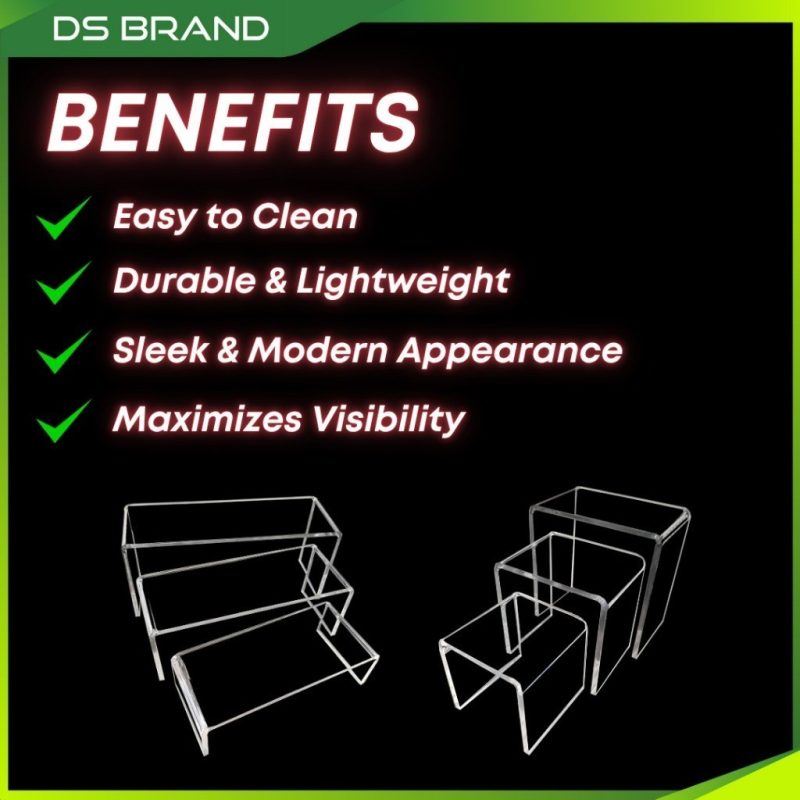 Paparan Akrilik Bentuk-U/Bentuk-N, Rak Paparan Kasut / Buku & Koleksi Hiasan — Acrylic U-Shape/N-Shape Display Stand - - Image 2