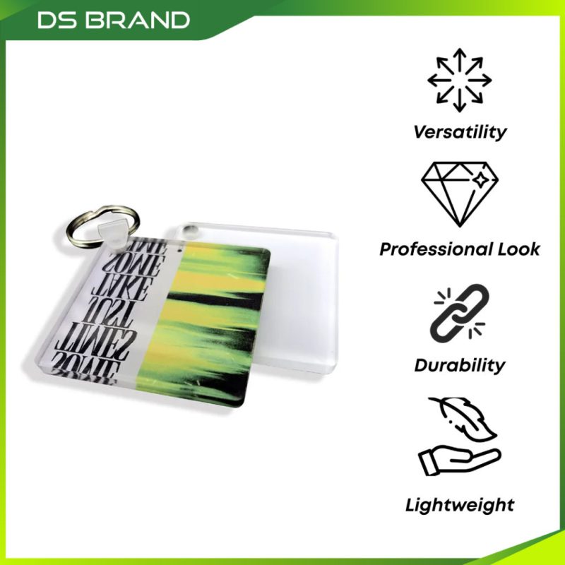 Keychain Segi Empat Acrylic Kosong DIY TERMURAH jual 1kg & 4kg / BORONG / Square Mix Size / Sell in 1kg / 4kg M - Image 2