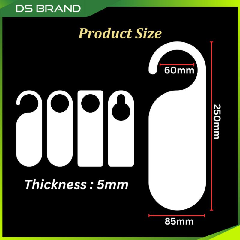 Penyangkut Tanda Tombol Berkualiti Ketebalan 5mm Akrilik/Knob Sign Hanger Quality Acrylic 5mm Thickness with UV Print M - Image 4