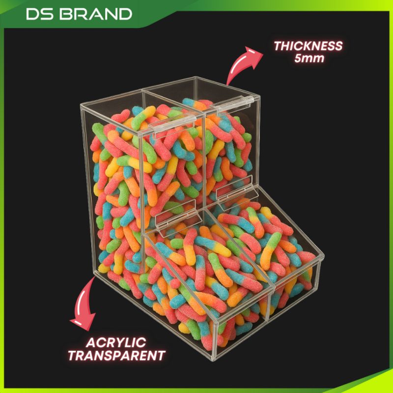 Petak Paparan Dispenser Gula-Gula / Candy Dispenser Display Compartment / Dry Food / Nut / Cereal Dispenser/DS Brand M - Image 4