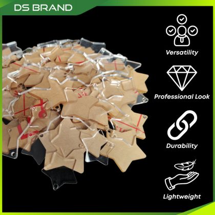 Keychain Bentuk Bintang Acrylic Kosong DIY TERMURAH jual 1kg & 4kg / BORONG / Blank Star Keychain Mix Size / DIY Arts M