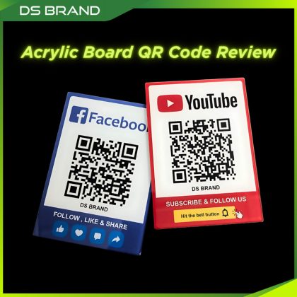 Papan Kod QR / QR Code Rating Review Board / Acrylic UV Printing - DS Brand M