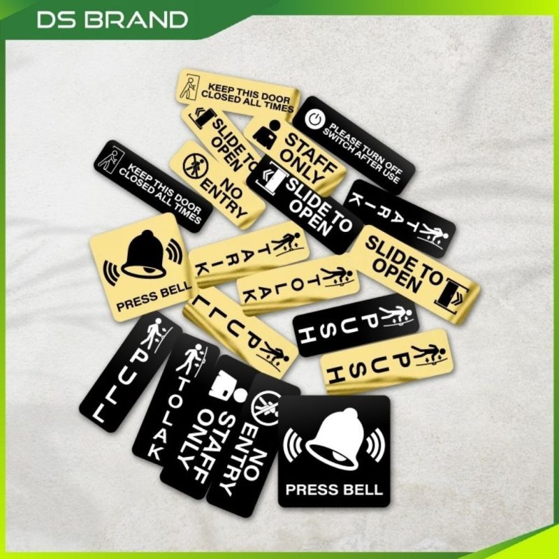 Signage Pejabat & Kedai/ Engrave Signage Push Pull Tolak Tarik Press Bell Office Door Sign Wall Sign - Image 2