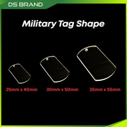 Keychain Military Tag Acrylic Kosong DIY TERMURAH Jual 1kg & 4kg / BORONG / Blank Military Tag Keychain Mix Size / DIY M